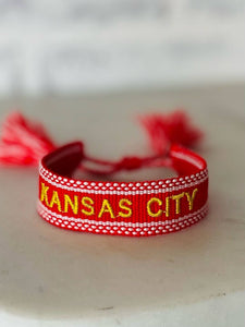 Kansas City Woven Embroidered Friendship Bracelet
