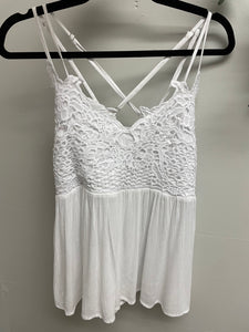 Grace lace tank—white