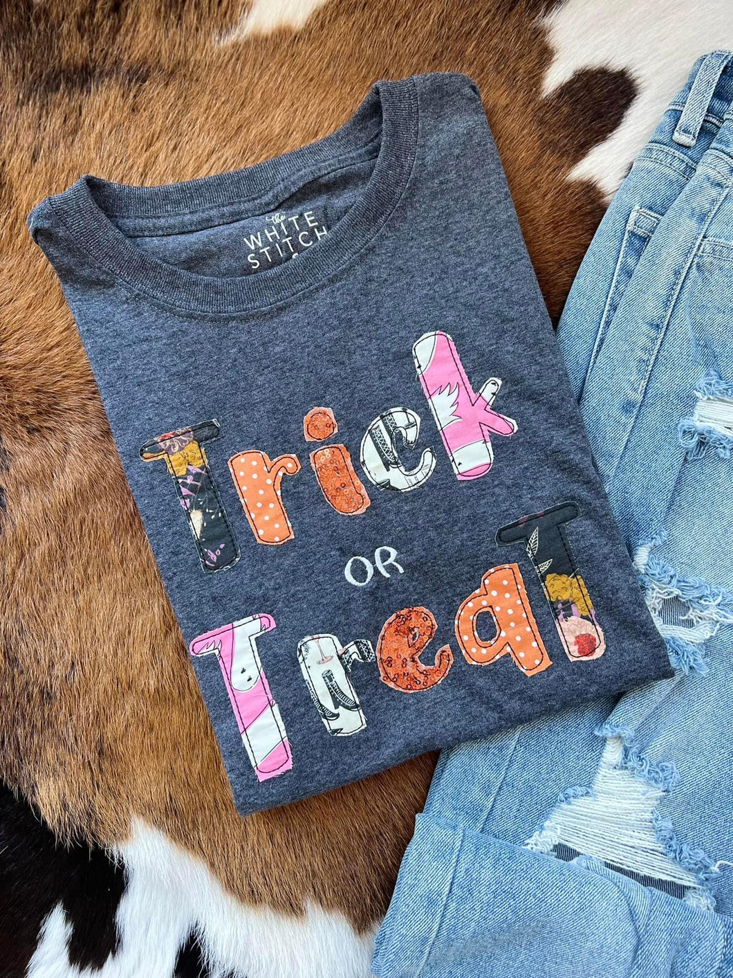 Trick or Treat embroidered tee