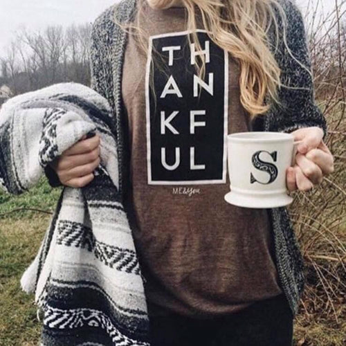 Thankful block style tee