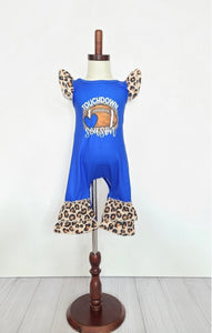 Blue Touchdown romper