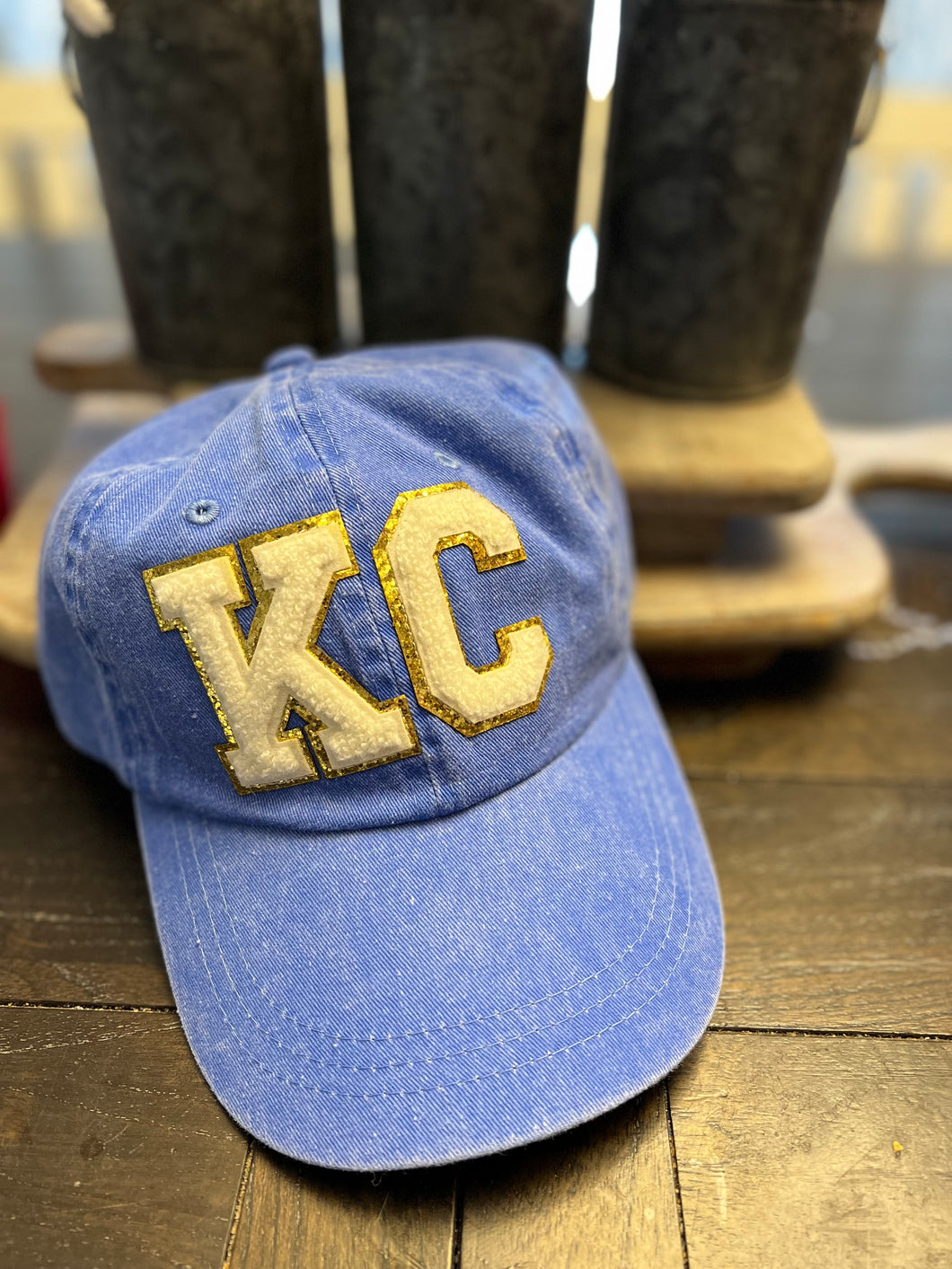 Blue KC chenille baseball cap